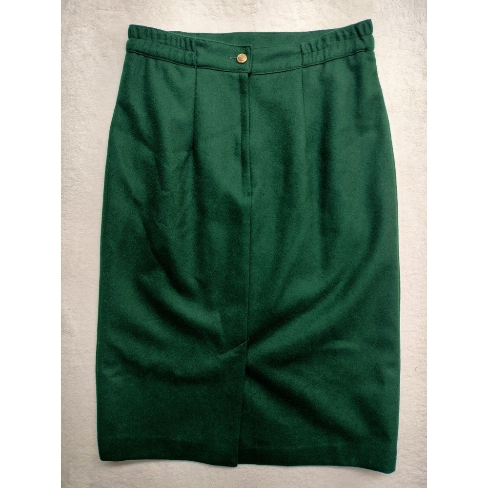 Wool skirt 6 petite green pencil lined career social event business college TV